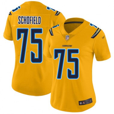 Los Angeles Chargers NFL Football Michael Schofield Gold Jersey Women Limited 75 Inverted Legend